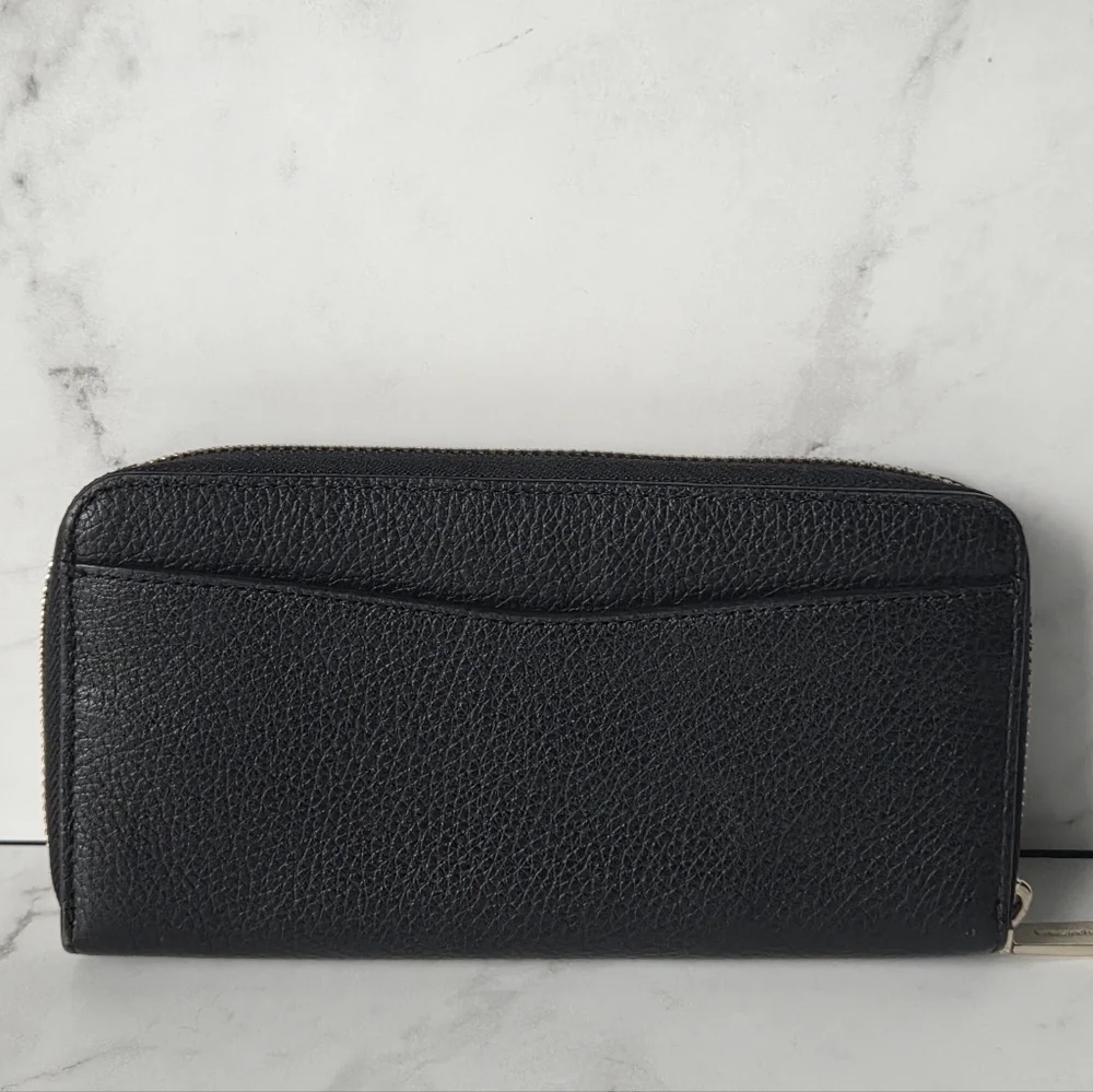 Kate Spade Leila Large Continental Wallet Black Pebbled Leather